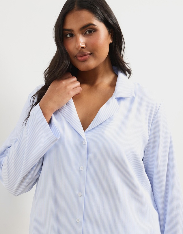 Atmos&Here Curvy - Cotton Stripe Pyjama Set