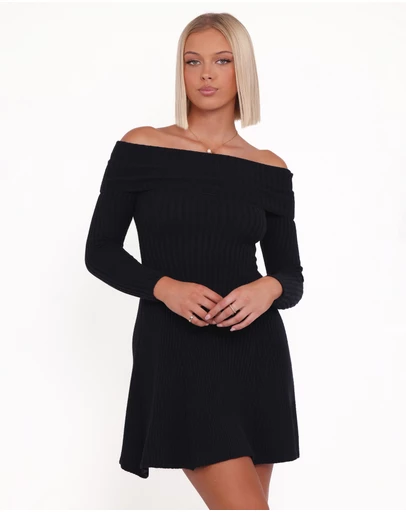 Petal & Pup - Francisco Long Sleeve Mini Dress - Black
