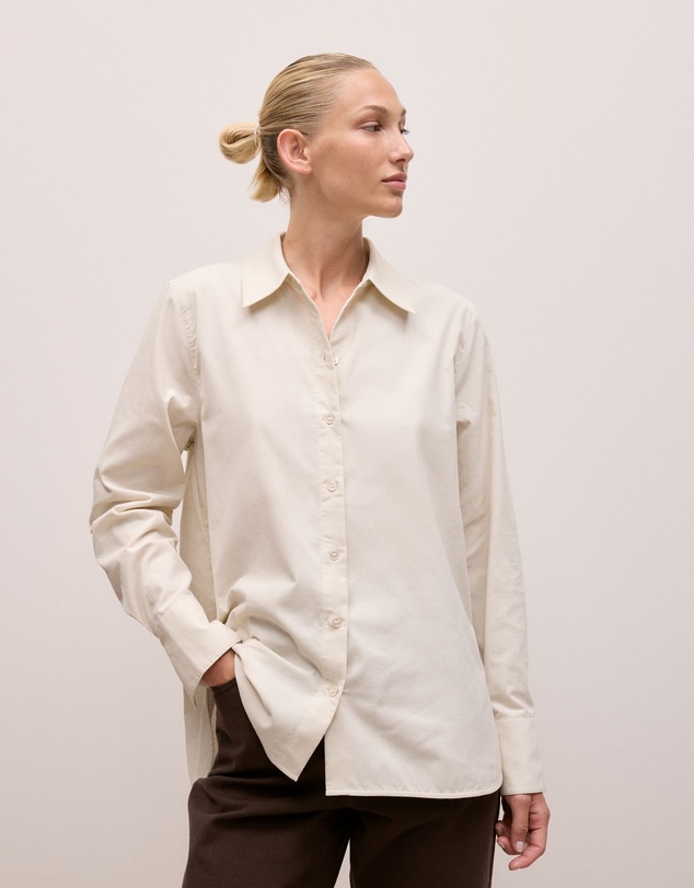 Trenery - Pinwale Cord Shirt in Stone