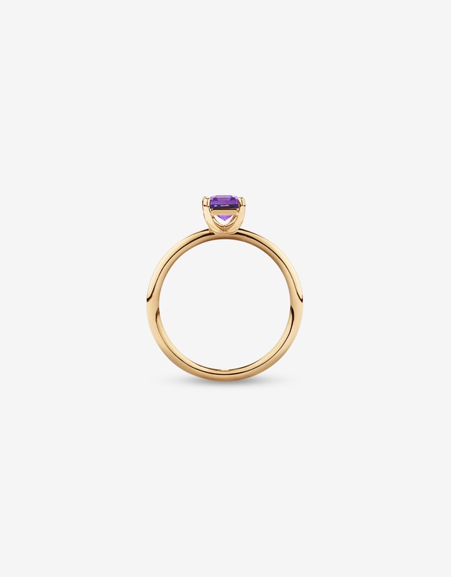 Michael Hill - Emerald Cut Amethyst Gemstone Ring in 10kt Yellow Gold