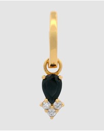 Georgini - GEORGINI MIDNIGHT VELVET ASTERIA HOOP EARRINGS BLACK AND GOLD