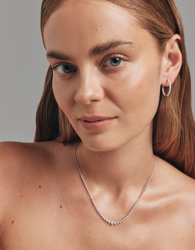 Michael Hill - 0.60 Carat TW Laboratory-Grown Diamond Hoop Earrings Set in 10kt White Gold