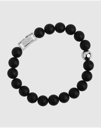 Najo - Atlas 10mm Onyx & Steel Bracelet