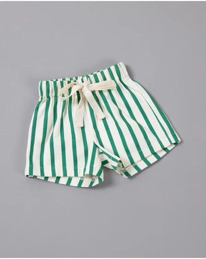 Tiny Trove - Benji Stripe Cotton Shorts - Babies-Kids