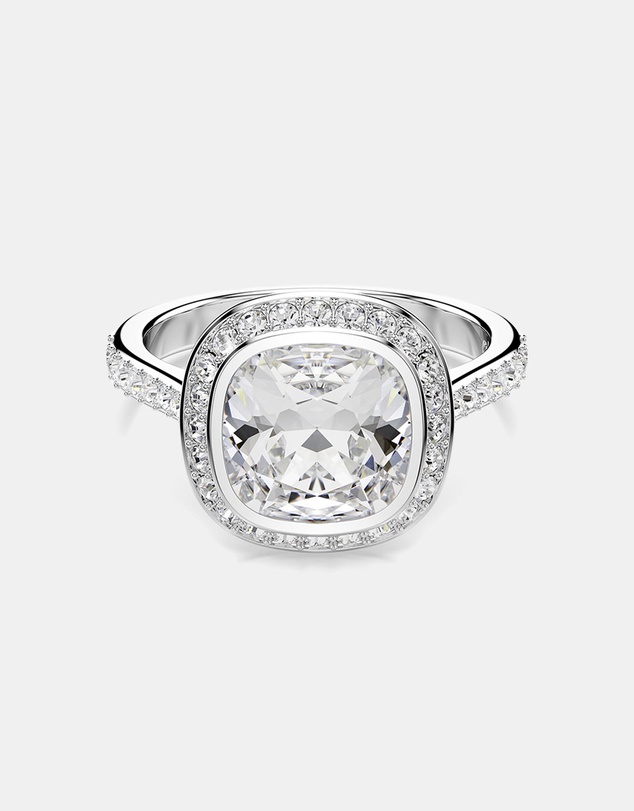 Swarovski - Una:Ring Cushion Halo Cry/Rhs