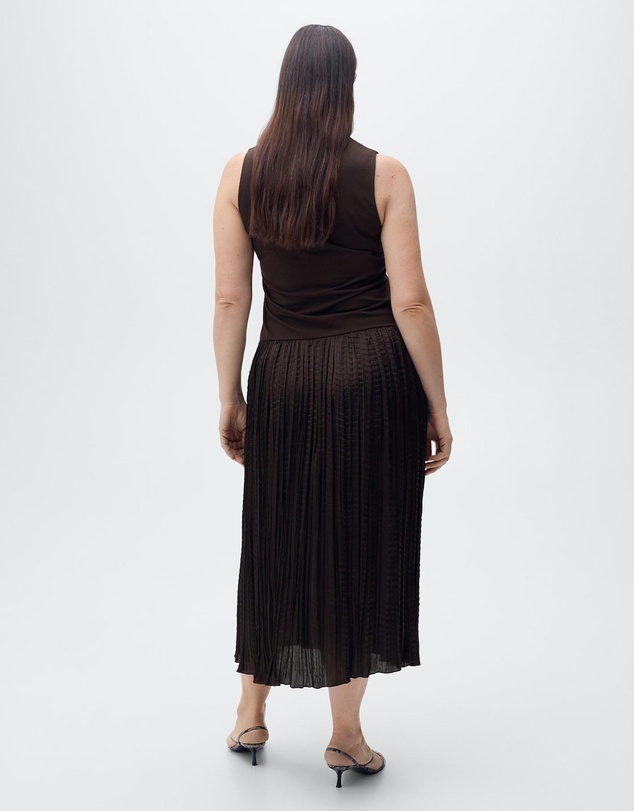M.N.G - Parrot Combined-Fabric Long Dress