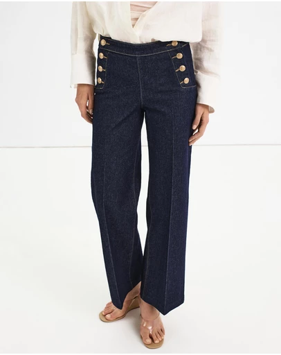 M.N.G - Wide-Leg Jeans with Side Buttons