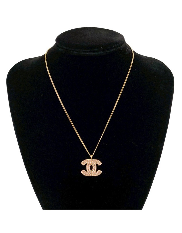 Pre-Loved by Azura Reborn - Pre-Loved CC Gold Plated Rhinestone Pendant Necklace