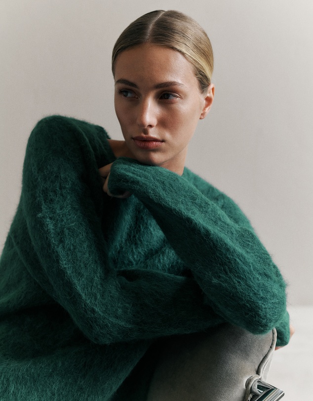 Trenery - Brushed Alpaca Pullover in Forest