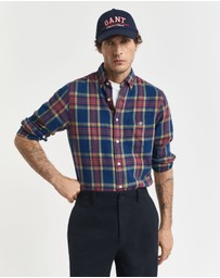 Gant - Regular Fit Checked Indigo Twill Shirt