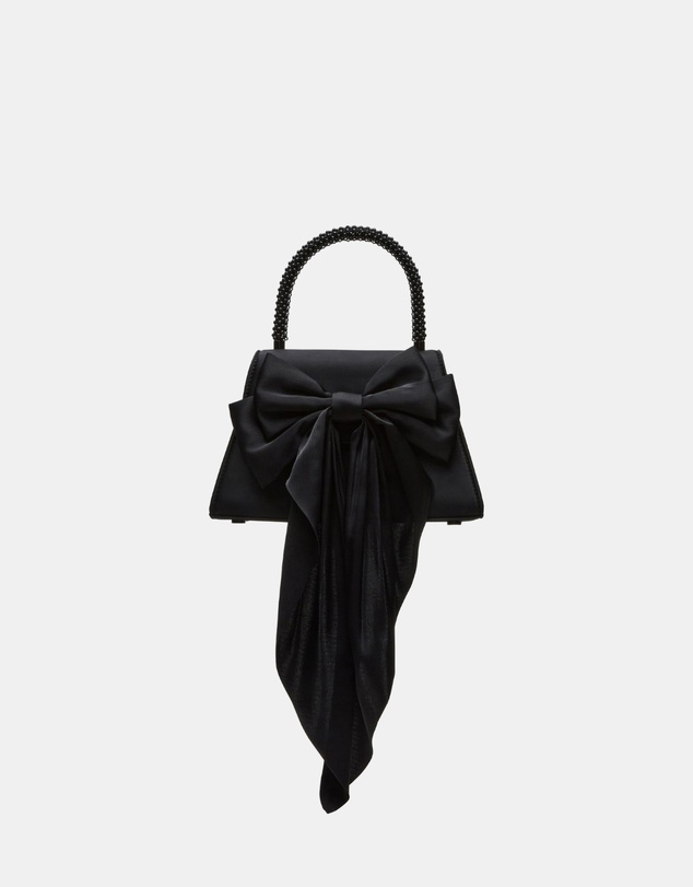 Steve Madden - BCosette Black Satin Top Handle Bag