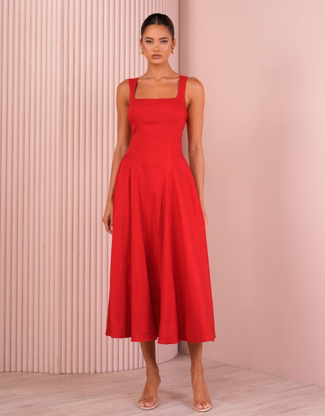 Azzurielle - Taubie Full Skirt Midi Dress