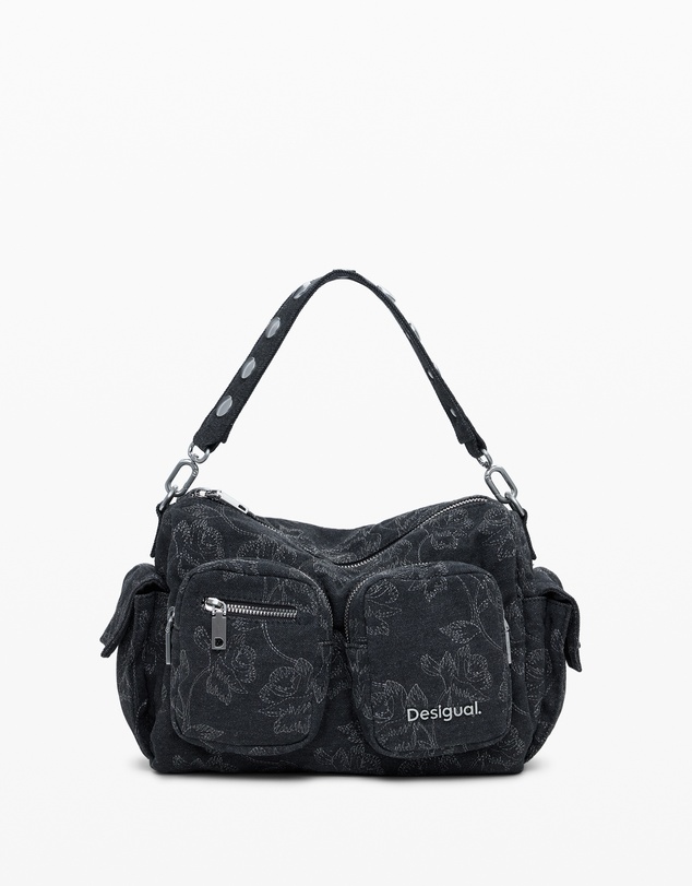 Desigual - Medium Pocket Embroidered Denim Bag