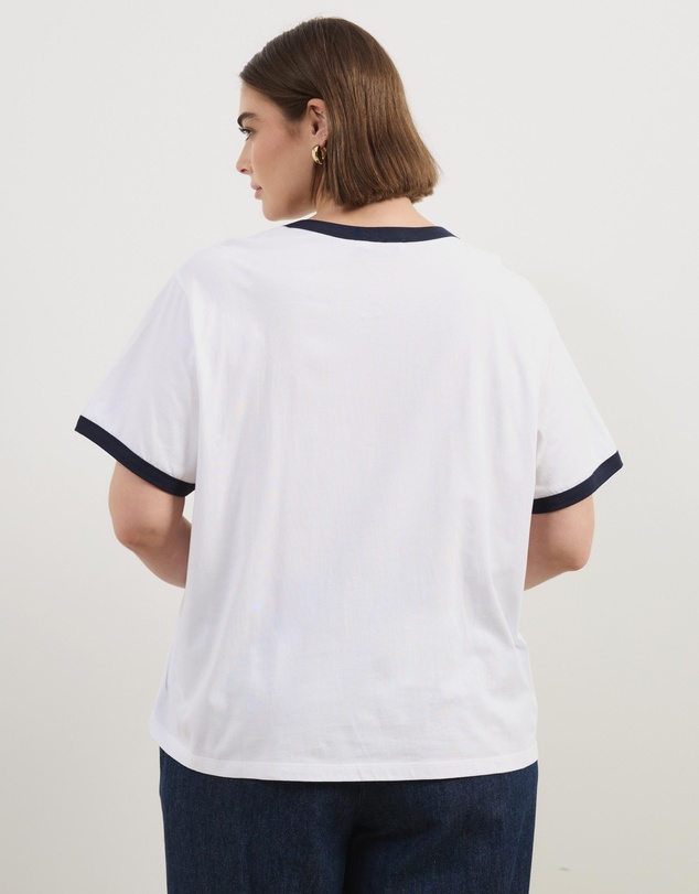 Atmos&Here Curvy - SS Ringer T-Shirt