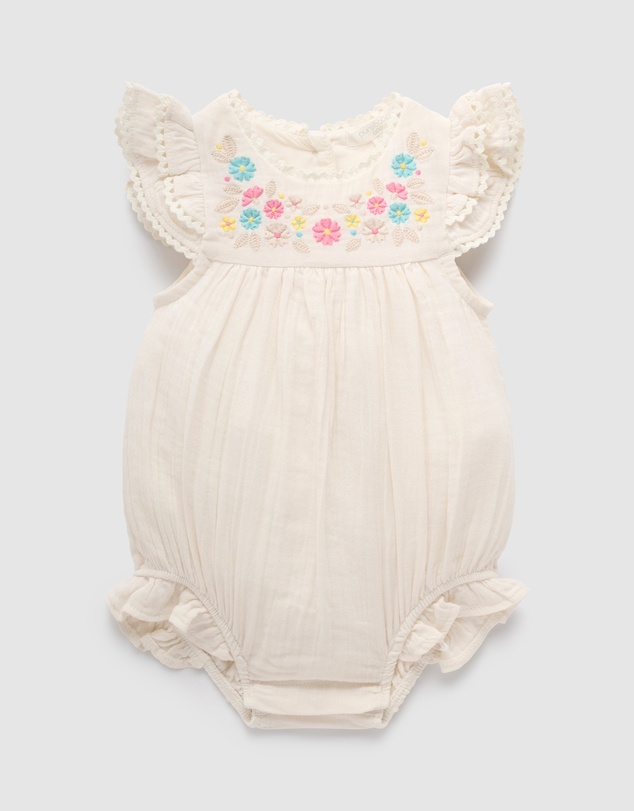 Purebaby - Embroidered Bodysuit-Kids-Babies