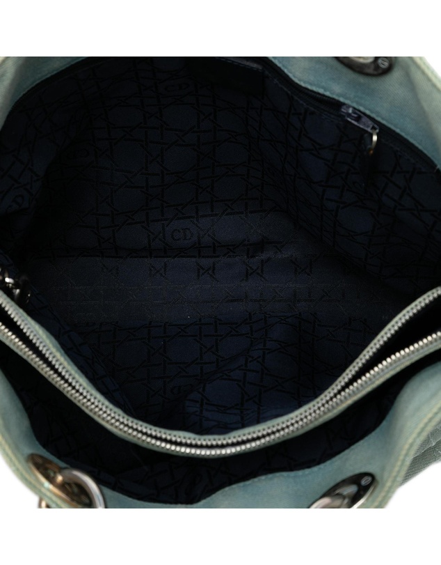 Pre-Loved by Azura Reborn - Pre-Loved Large Denim Cannage Acrylic Handles Lady Dior