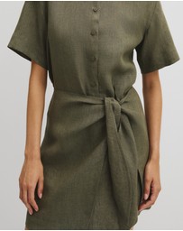 Country Road - Organically Grown Linen Mini Linen Shirt Dress