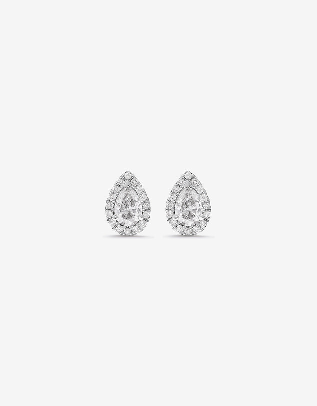Michael Hill - 0.45 Carat TW Pear Diamond Halo Stud Earrings in 10kt White Gold