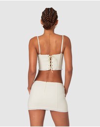 EDIKTED - Thora Woven Lace Up Corset