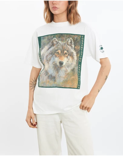 Vintage by The Real Deal - Pre Loved - Vintage 90s Wolf National Park Wildlife Tee