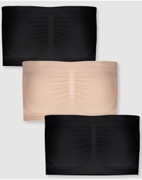 B Free Intimate Apparel - Strapless Bandeau Bra (A-B-C-D-DD) Cup - 3 Pack