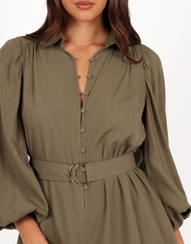 Petal & Pup - Louise Belted Romper - Khaki