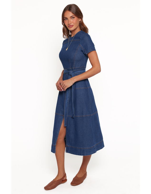 Petal & Pup - Sweeny Midi Dress - Dark Denim