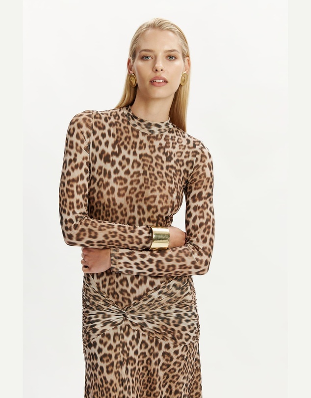 Bardot - Lea Printed Mesh Midi Dress