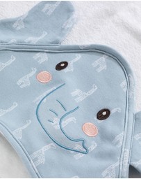 Living Textiles - Organic Hooded Towel - Wild Safari/Elephant