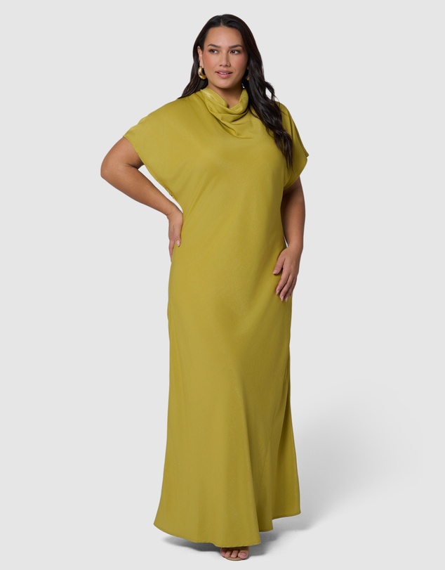 Pink Dusk by Curve Project - Afterglow Satin Midi Dress