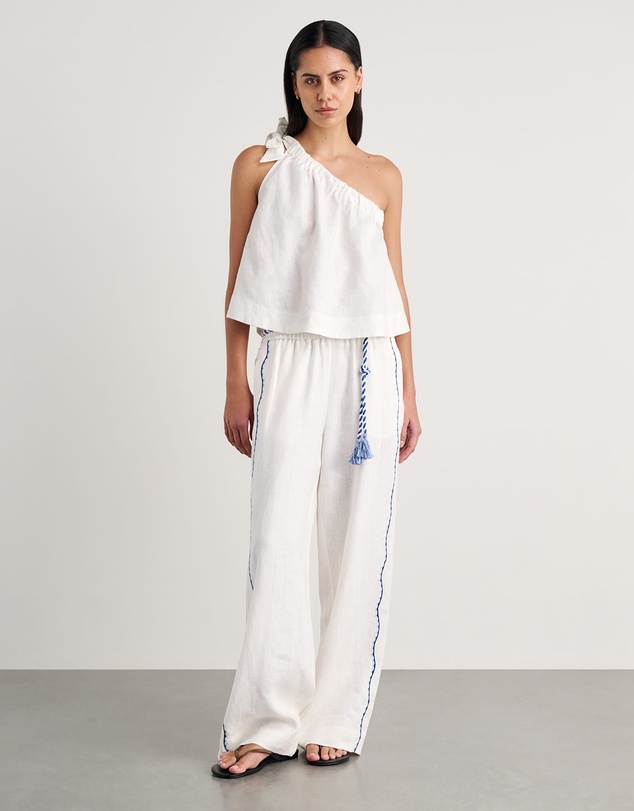 Jag - Ariel One Shoulder Linen Top