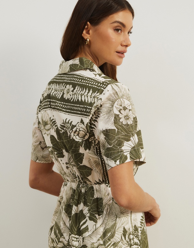 Atmos&Here - Remi Linen Blend Midi Shirt Dress