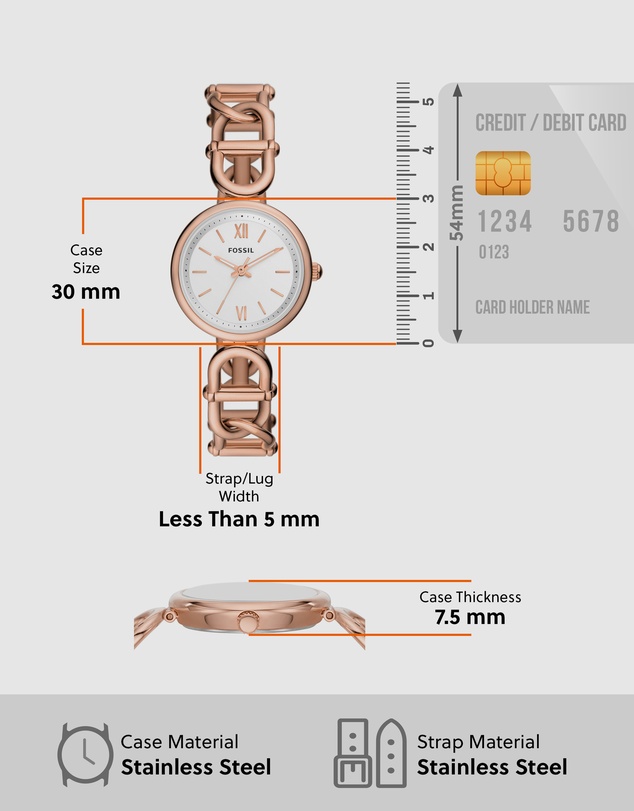 Fossil - Carlie Rose Gold Tone Analogue Watch