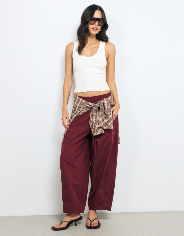 AERE - Organic Cotton Barrel Leg Pants