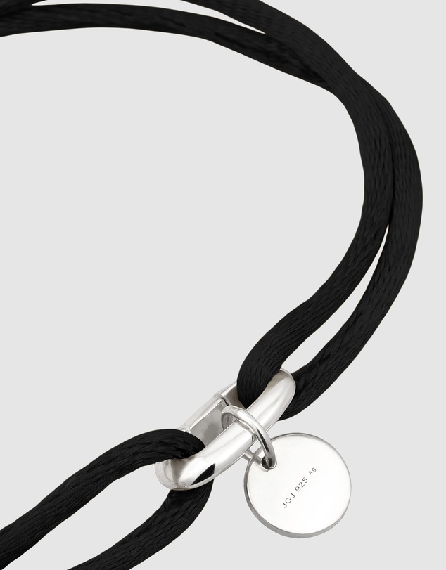 Elli Jewelry - Heart Charm Black Satin Bracelet