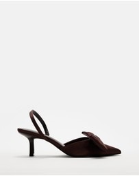 Atmos&Here - Jules Bow Sling Back Kitten Heels