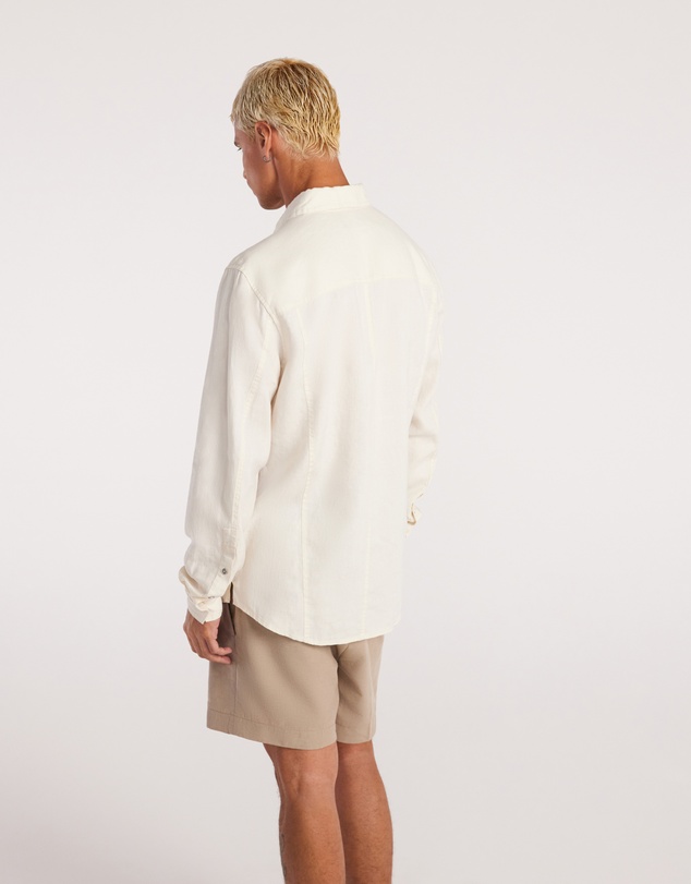 Calibre - Washed Linen Button Down Shirt Cream