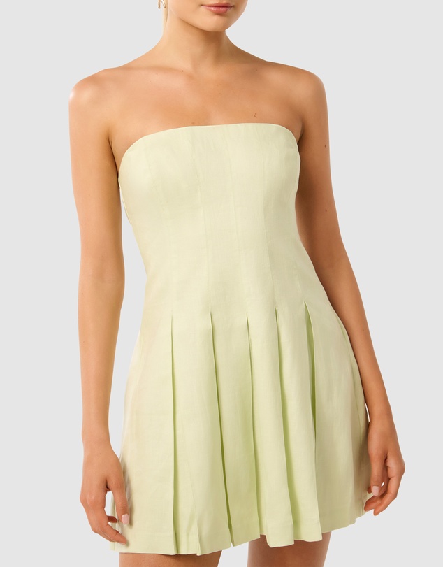 Forever New - Susie Strapless Pleated Linen Mini Dress