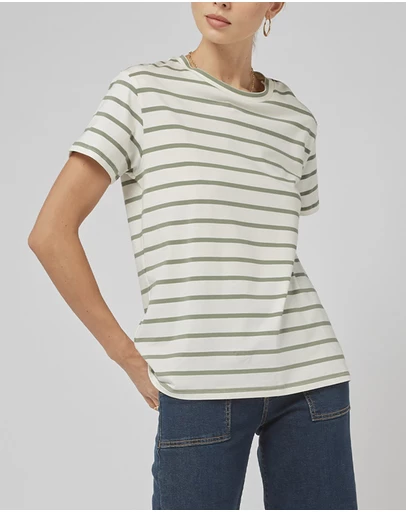 DRICOPER DENIM - Clare Oil Green Stripe Tee