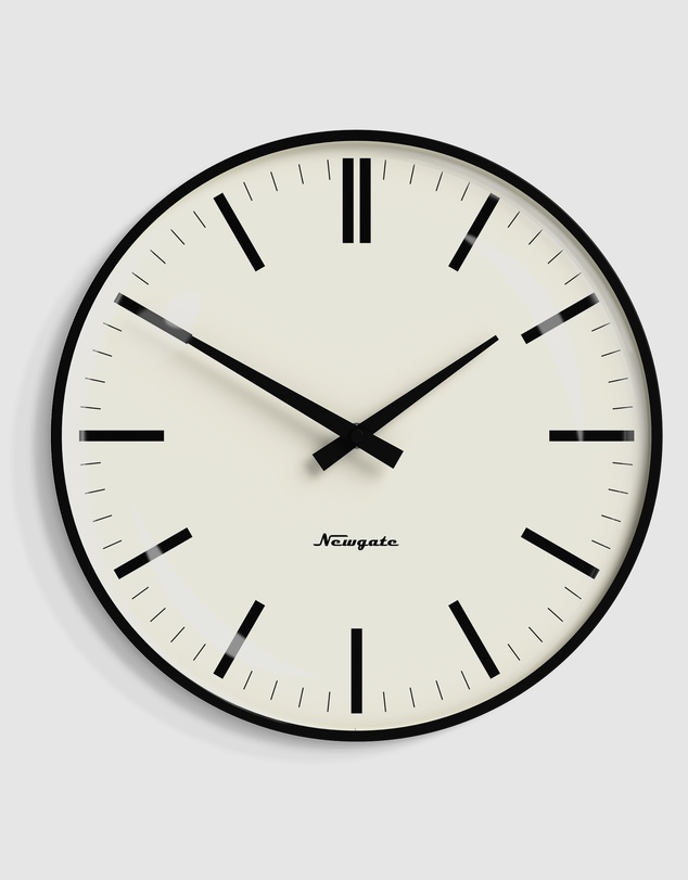 Newgate - Newgate Radio City Wall Clock Bold Black Marker Dial - Matte Black