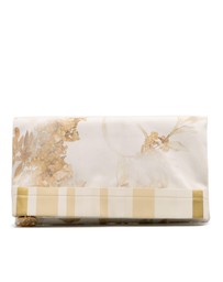 Pre-Loved by Azura Reborn - Pre-Loved XL Printed Canvas and Striped Lambskin Foldover Clutch