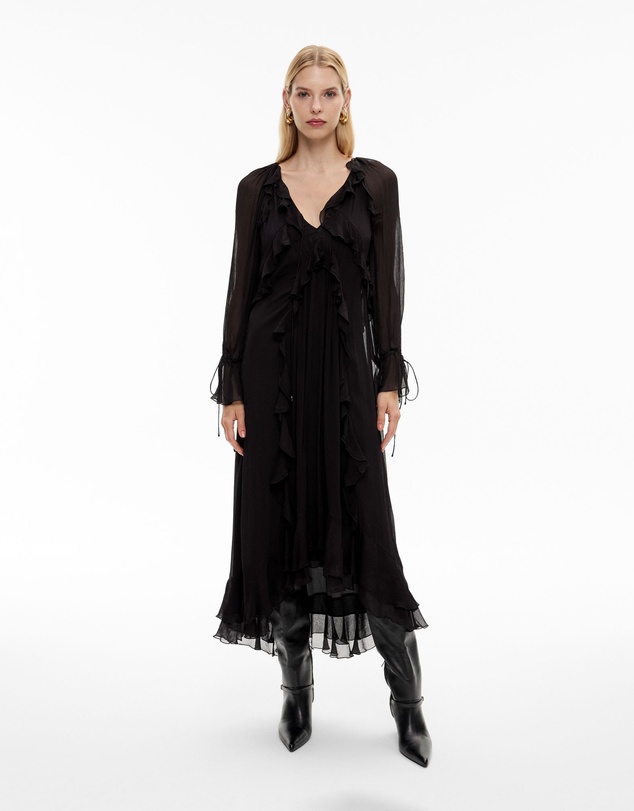 chinese dress ladies Second-Hand Witchery Dark Banana Leaf Tiered Maxi Dress Size 8  SwapUp