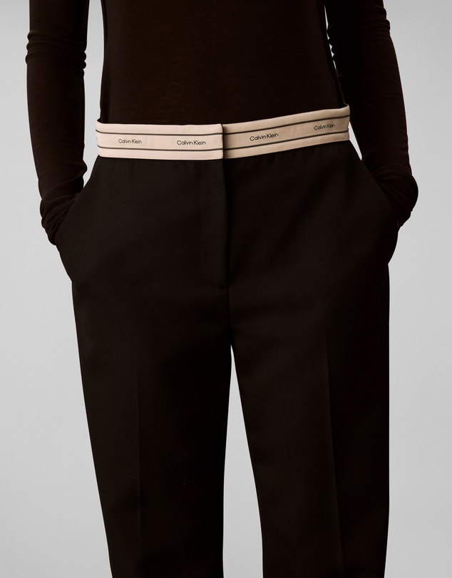 Calvin Klein - Wool Logo Waistband Pants