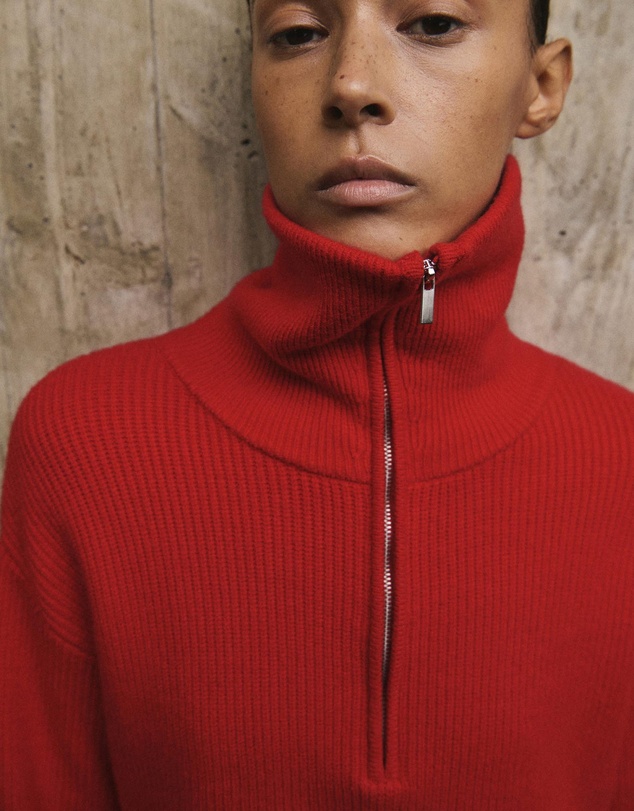 M.N.G - Sweater With Contrasting Zip Collar