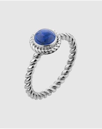 Elli Jewelry - Ring Lapis Lazuli Birthstone September 925 Sterling Silver