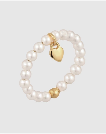 Elli Jewelry - Swarovski® Pearl Heart Charm Ring