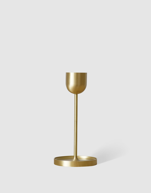 Black Blaze - Fountain Brass Candle Holder Large