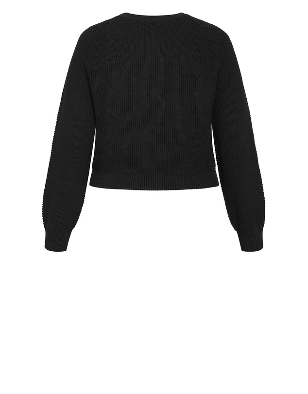 City Chic - Plus size Bella Cotton Knit Cardigan - black