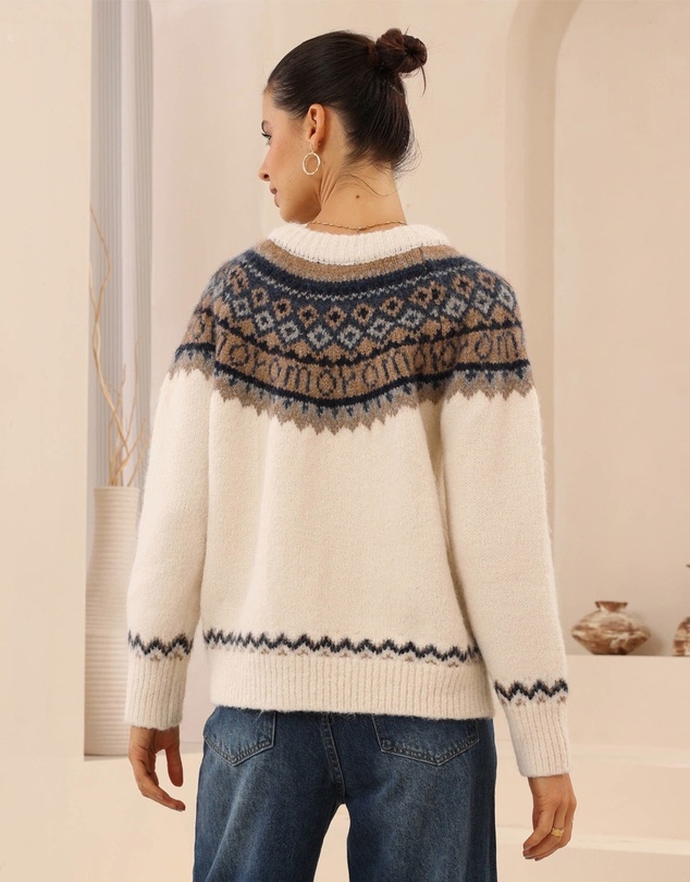 Esther & Co - Elyska Cardigan - Beige Print