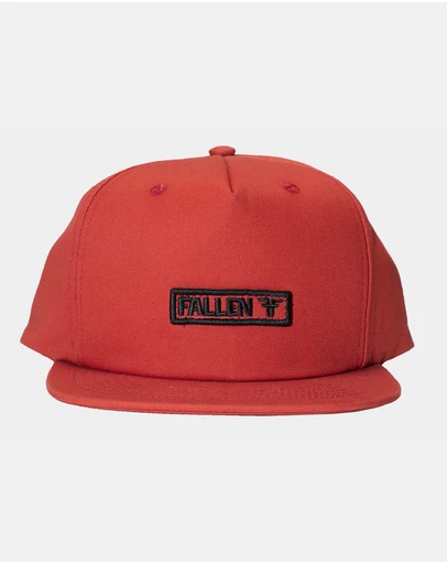 Fallen Footwear - Fallen Footwear Bar Logo Hat Flat Visor 3D EVA Embroidery - Red